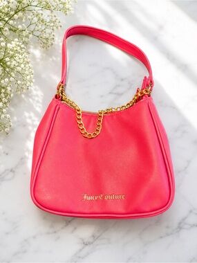 Juicy Couture Small Pink Shoulder Bag Gold Chain Y2K Purse